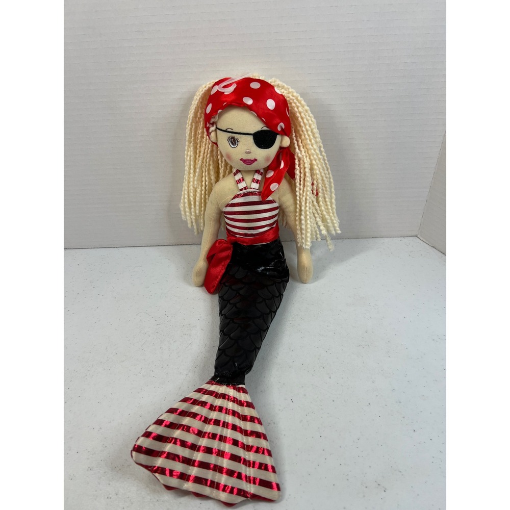 Ganz Shimmer Cove Mermaid Pirate Shelly Plush Doll Blonde Yarn Hair 17 Inch